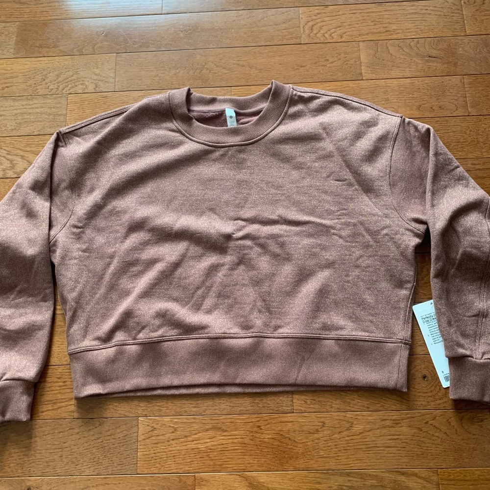 🎁LULULEMON PERFECTLY OVERSIZED CROPPED CREW*SPARK-SMOKY TOPAZ-6/8/10🎁 - Picture 4 of 13